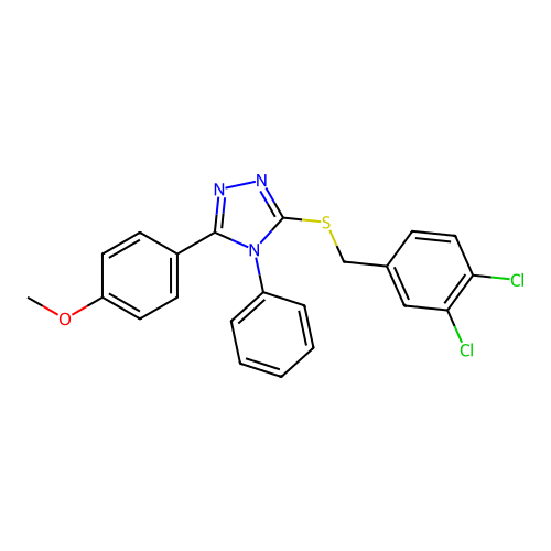 3-{[(3,4-dichlorophenyl)methyl]sulfanyl}-5-(4-methoxyphenyl)-4-phenyl-4H-1,2,4-triazole structure