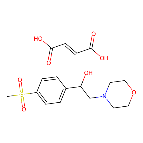 4-Morpholineethanol, alpha-(4-(methylsulfonyl)phenyl)-, (Z)-2-butenedioate (1:1) structure