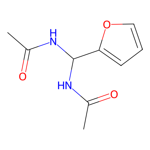 N-[(acetylamino)(2-furyl)methyl]acetamide structure