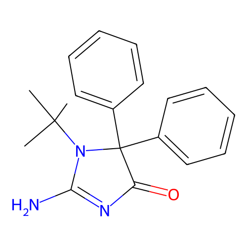 1-(tert-Butyl)-2-imino-5,5-diphenyl-4-imidazolidinone structure