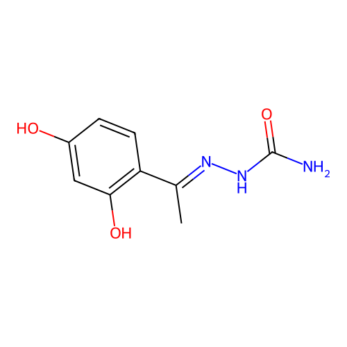 [1-(2,4-Dihydroxyphenyl)ethylideneamino]urea structure