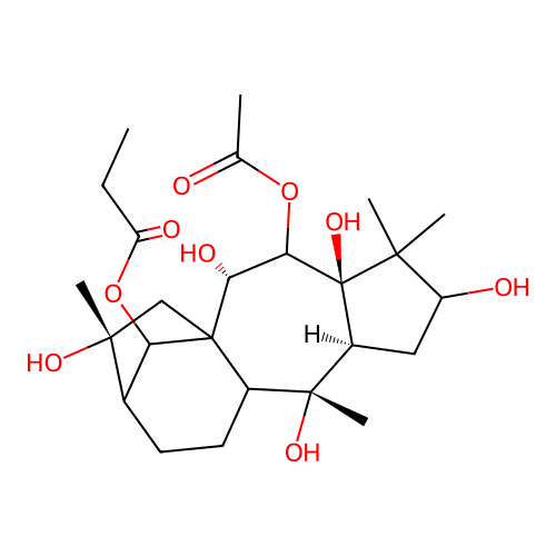 6-(Acetyloxy)-3,5,7,10,16-pentahydroxygrayanotoxan-14-yl propanoate structure