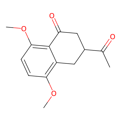 3-acetyl-5,8-dimethoxy-3,4-dihydro-2H-naphthalen-1-one structure