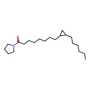 Pyrrolidine, 1-[8-(2-hexylcyclopropyl)-1-oxooctyl]- structure
