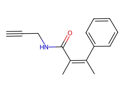 Cinnamamide, alpha,beta-dimethyl-N-(2-propynyl)-, (Z)- structure