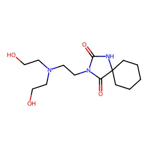 3-{2-[Bis(2-hydroxyethyl)amino]ethyl}-1,3-diazaspiro[4.5]decane-2,4-dione structure