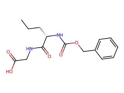 [((2S)-2-{[(benzyloxy)carbonyl]amino}pentanoyl)amino]acetic acid structure