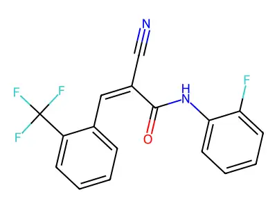 2-cyano-N-(2-fluorophenyl)-3-[2-(trifluoromethyl)phenyl]prop-2-enamide structure