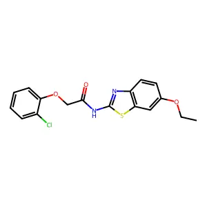 2-(2-chlorophenoxy)-N-(6-ethoxy-1,3-benzothiazol-2-yl)acetamide structure