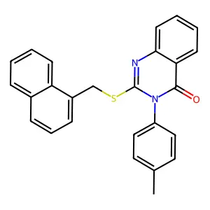 3-(4-Methylphenyl)-2-((1-naphthylmethyl)thio)-4(3H)-quinazolinone structure