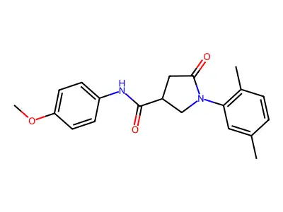 1-(2,5-dimethylphenyl)-N-(4-methoxyphenyl)-5-oxopyrrolidine-3-carboxamide structure
