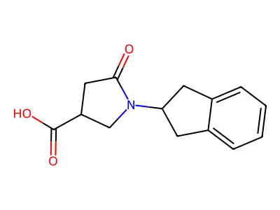1-(2,3-dihydro-1H-inden-2-yl)-5-oxopyrrolidine-3-carboxylic acid structure