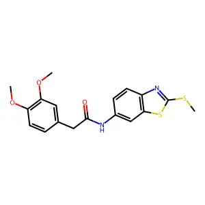 2-(3,4-dimethoxyphenyl)-N-(2-methylsulfanyl-1,3-benzothiazol-6-yl)acetamide structure