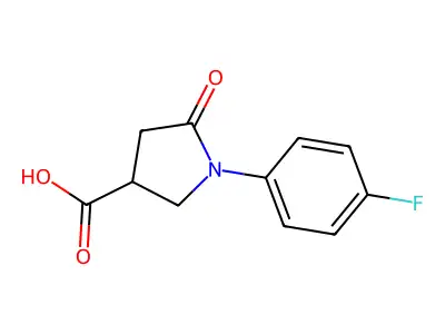 rel-(3R)-1-(4-fluorophenyl)-5-oxopyrrolidine-3-carboxylic acid structure
