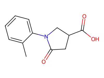 (3R)-1-(2-methylphenyl)-5-oxopyrrolidine-3-carboxylic acid structure