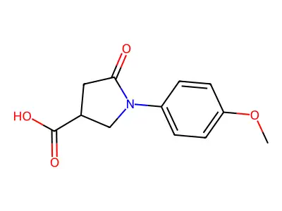 (3S)-1-(4-methoxyphenyl)-5-oxopyrrolidine-3-carboxylic acid structure