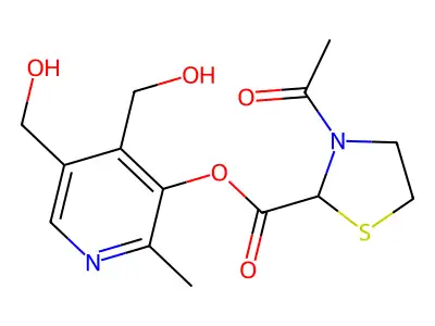 Pyridoxine N-acetylthiazolidinecarboxylate structure
