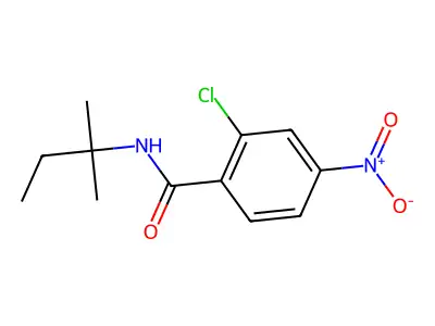 2-chloro-N-(2-methylbutan-2-yl)-4-nitrobenzamide structure