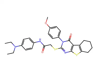 N-(4-(Diethylamino)phenyl)-2-((3-(4-methoxyphenyl)-4-oxo-3,4,5,6,7,8-hexahydrobenzo[4,5]thieno[2,3-d]pyrimidin-2-yl)thio)acetamide structure