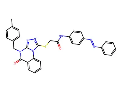 Acetamide, 2-[[4,5-dihydro-4-[(4-methylphenyl)methyl]-5-oxo[1,2,4]triazolo[4,3-a]quinazolin-1-yl]thio]-N-[4-(2-phenyldiazenyl)phenyl]- structure