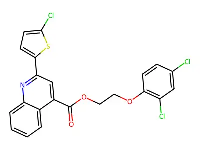 2-(2,4-Dichlorophenoxy)ethyl 2-(5-chlorothiophen-2-yl)quinoline-4-carboxylate structure