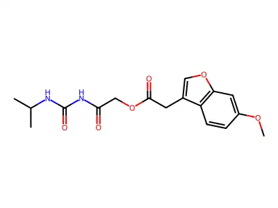 [2-oxo-2-(propan-2-ylcarbamoylamino)ethyl] 2-(6-methoxy-1-benzofuran-3-yl)acetate structure