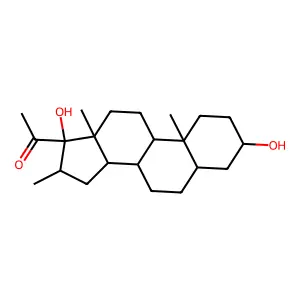 3beta,17alpha-Dihydroxy-16alpha-methyl-5beta-pregnan-20-one structure