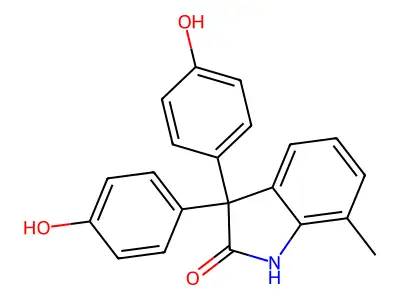3,3-bis(4-hydroxyphenyl)-7-methyl-1,3-dihydro-2H-indol-2-one structure