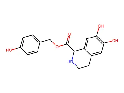 Isoquinoline-1-carboxylic acid, 1,2,3,4-tetrahydro-6,7-dihydroxy-1-[[4-hydroxybenzyl- structure
