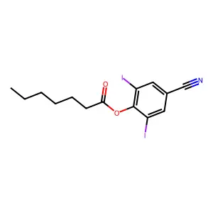 4-Cyano-2,6-diiodophenyl heptanoate structure