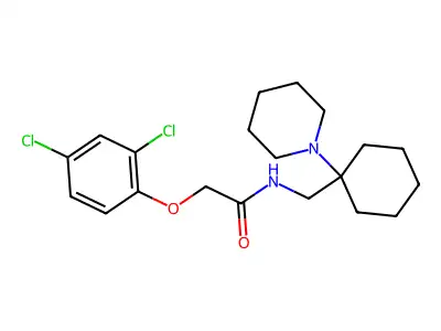 2-(2,4-dichlorophenoxy)-N-[(1-piperidin-1-ylcyclohexyl)methyl]acetamide structure