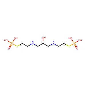 Ethanethiol, 2-hydroxytrimethylenediiminodi-, dihydrogen phosphorothioate (1:2) structure
