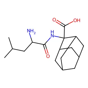 2-[(2-Amino-4-methylpentanoyl)amino]adamantane-2-carboxylic acid structure