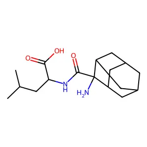 2-[(2-Aminoadamantane-2-carbonyl)amino]-4-methylpentanoic acid structure