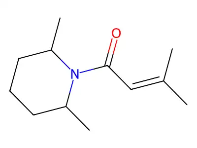 2,6-Dimethyl-1-(3-methyl-1-oxo-2-butenyl)piperidine structure