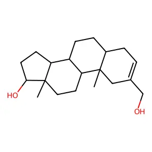 2-Hydroxymethyl-5-alpha-androst-2-en-17-beta-ol structure