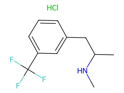Phenethylamine, alpha,N-dimethyl-m-trifluoromethyl-, hydrochloride structure