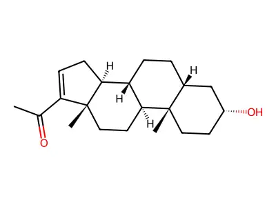 (3beta,5alpha)-3-Hydroxypregn-16-en-20-one structure