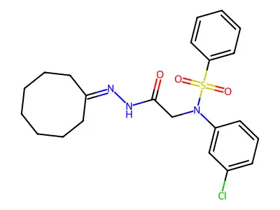 2-[N-(benzenesulfonyl)-3-chloroanilino]-N-(cyclooctylideneamino)acetamide structure