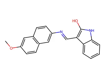 3-{[(6-methoxy-2-naphthyl)amino]methylene}-1,3-dihydro-2H-indol-2-one structure