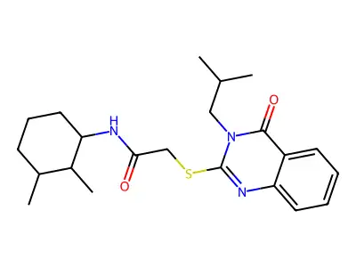 N-(2,3-dimethylcyclohexyl)-2-[3-(2-methylpropyl)-4-oxoquinazolin-2-yl]sulfanylacetamide structure
