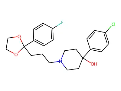 4-Piperidinol, 4-(p-chlorophenyl)-1-(3-(2-(p-fluorophenyl)-1,3-dioxolan-2-yl)propyl)- structure