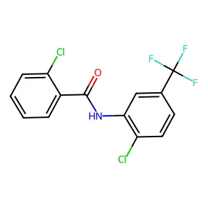 2-chloro-N-[2-chloro-5-(trifluoromethyl)phenyl]benzamide structure