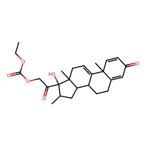 17-Hydroxy-16beta-methylpregna-1,4,9(11)-triene-3,20-dione 21-(ethylcarbonate) structure