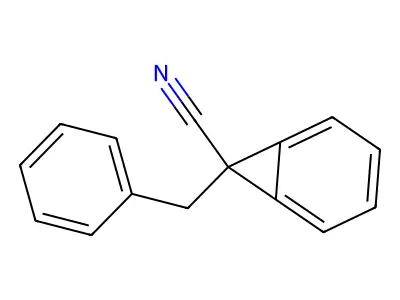 7-Benzylbicyclo[4.1.0]hepta-1,3,5-triene-7-carbonitrile structure
