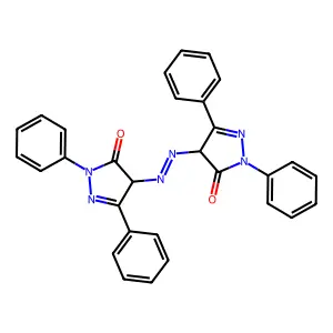 3H-Pyrazol-3-one, 4,4'-azobis[2,4-dihydro-2,5-diphenyl- structure