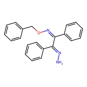 1,2-Diphenyl-2-hydrazonoethan-1-one O-(phenylmethyl)oxime structure