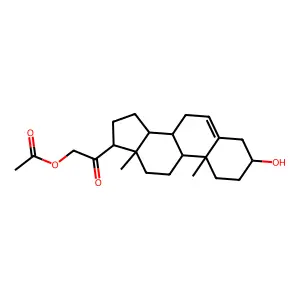 3-Hydroxy-20-oxopregn-5-en-21-yl acetate structure