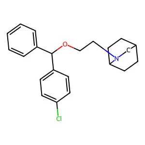 2-Azabicyclo(2.2.2)octane, 2-(2-((p-chloro-alpha-phenylbenzyl)oxy)ethyl)- structure