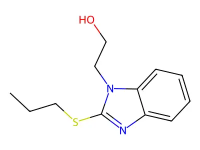 2-(2-propylsulfanylbenzimidazol-1-yl)ethanol structure